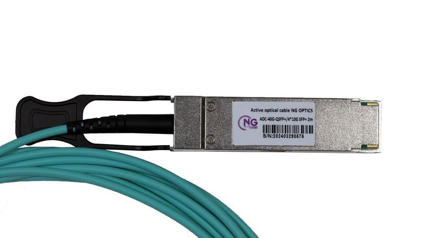Активний оптичний кабель NG OPTICS AOC-40G-QSFP+/4*10G SFP+ 2m УТП000860 фото