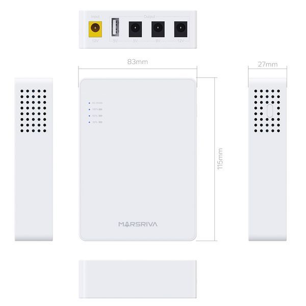 Джерело безперебійного живлення MARSRIVA Mini UPS KP3 ЕС 18W 8400 mAh УТП002879 фото
